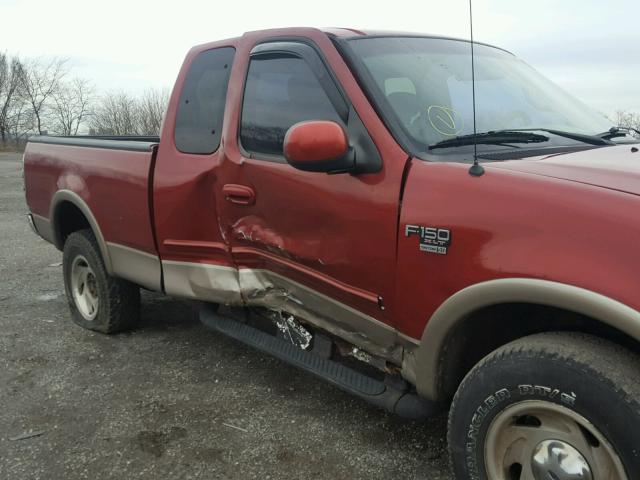 1FTRX18L81NB54564 - 2001 FORD F150 RED photo 9