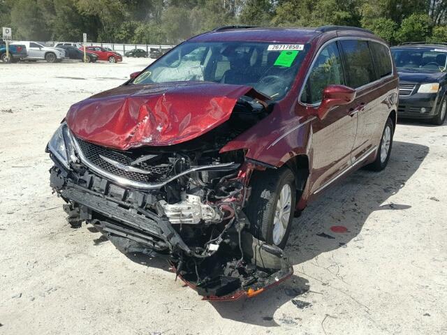 2C4RC1BG5HR540086 - 2017 CHRYSLER PACIFICA T BURGUNDY photo 2