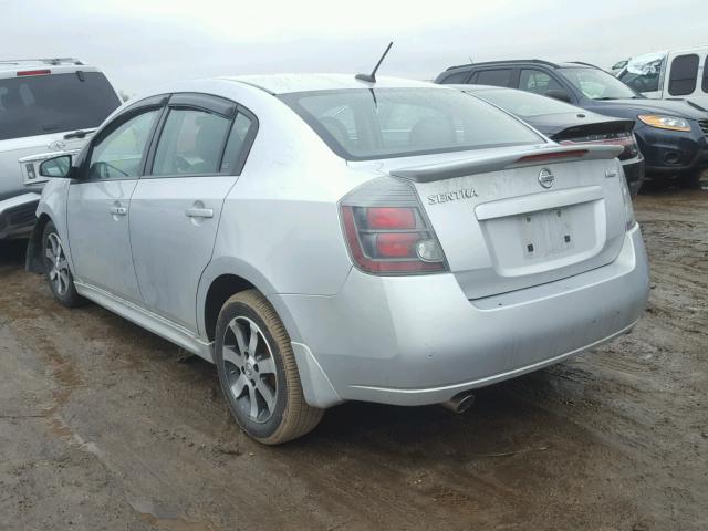 3N1AB6AP2CL742357 - 2012 NISSAN SENTRA 2.0 SILVER photo 3