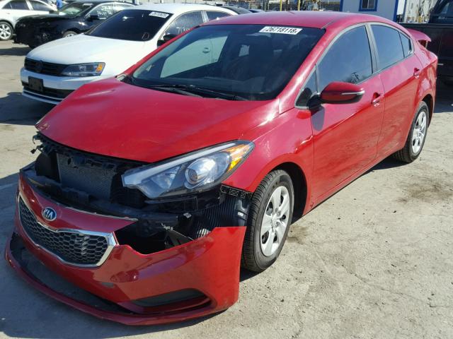 KNAFX4A65G5599049 - 2016 KIA FORTE LX RED photo 2