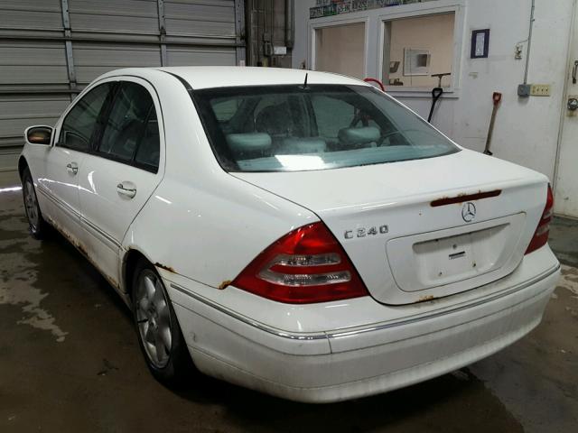 WDBRF61JX2E006604 - 2002 MERCEDES-BENZ C 240 WHITE photo 3