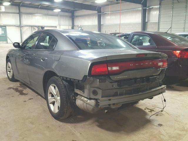 2B3CL3CG3BH584201 - 2011 DODGE CHARGER GRAY photo 3