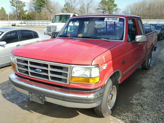 1FTEX15N5PKA28029 - 1993 FORD F150 RED photo 2