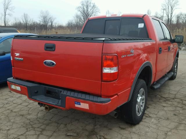 1FTPW14504KC32701 - 2004 FORD F150 SUPER RED photo 4