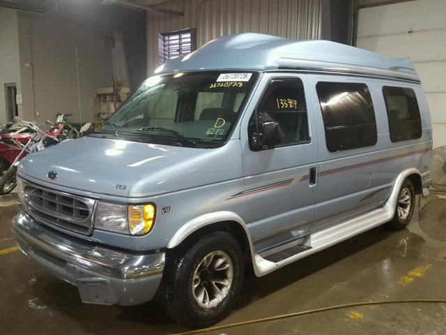 1FDRE14L7YHA56688 - 2000 FORD ECONOLINE BLUE photo 2