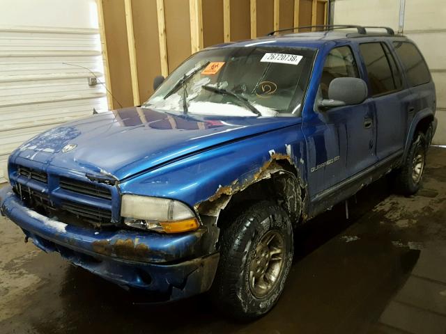 1B4HS28Y0WF199220 - 1998 DODGE DURANGO BLUE photo 2