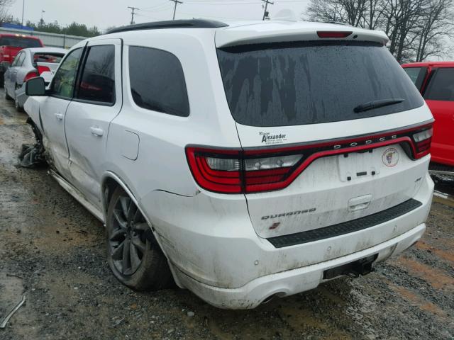 1C4RDJDGXJC174165 - 2018 DODGE DURANGO GT WHITE photo 3