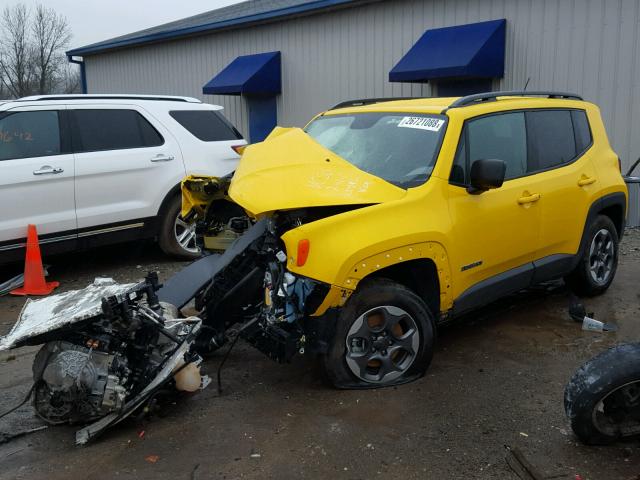 ZACCJAAB8HPF37415 - 2017 JEEP RENEGADE S YELLOW photo 2