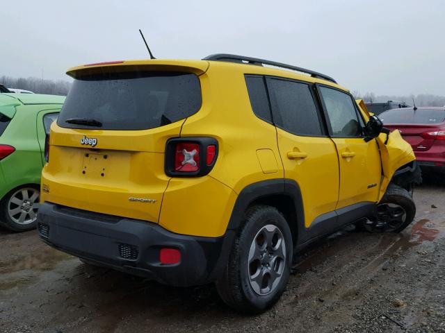 ZACCJAAB8HPF37415 - 2017 JEEP RENEGADE S YELLOW photo 4