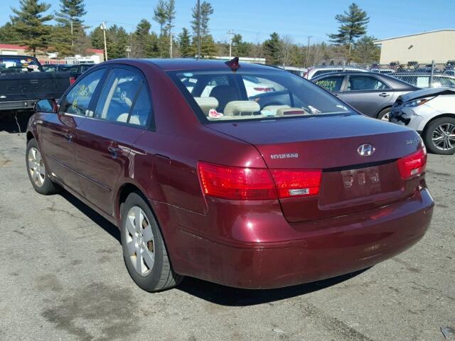 5NPET46C69H482155 - 2009 HYUNDAI SONATA GLS RED photo 3