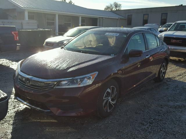 1HGCR2F32HA164244 - 2017 HONDA ACCORD LX RED photo 2