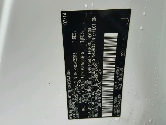 JTLZE4FE5EJ062180 - 2014 TOYOTA SCION XB WHITE photo 10