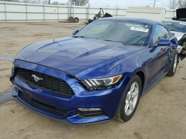 1FA6P8AM3G5309177 - 2016 FORD MUSTANG BLUE photo 2