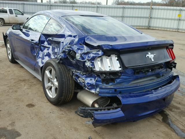 1FA6P8AM3G5309177 - 2016 FORD MUSTANG BLUE photo 3