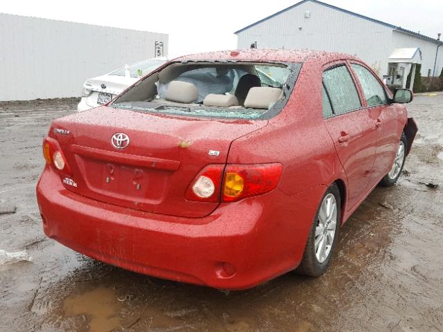 2T1BU40E79C035749 - 2009 TOYOTA COROLLA BA RED photo 4