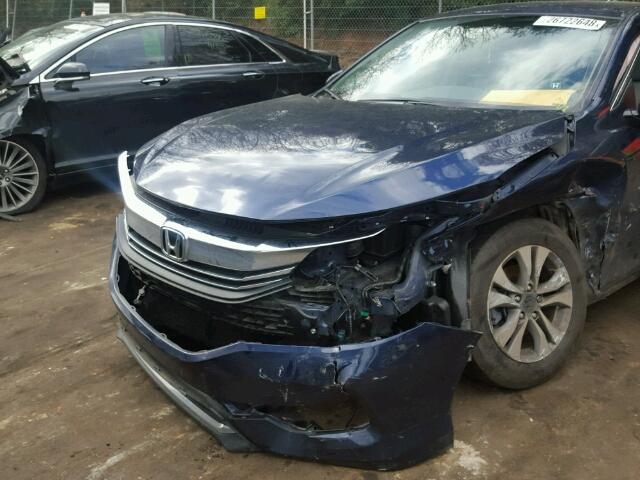 1HGCR2F39GA124029 - 2016 HONDA ACCORD LX BLUE photo 9