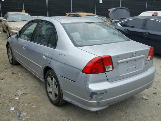 2HGES26795H576240 - 2005 HONDA CIVIC EX SILVER photo 3