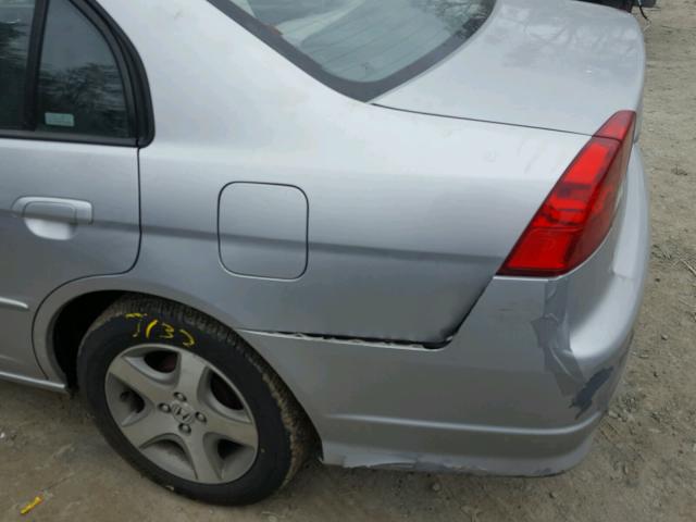 2HGES26795H576240 - 2005 HONDA CIVIC EX ვერცხლისფერი ფოტო 9
