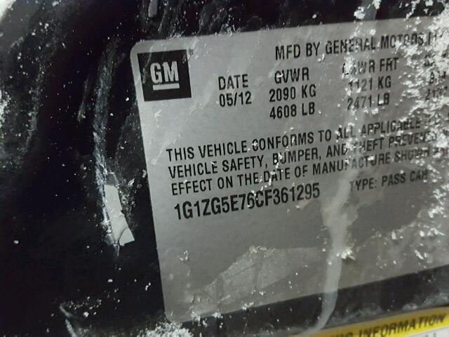 1G1ZG5E76CF361295 - 2012 CHEVROLET MALIBU LTZ 黑色 照片 10