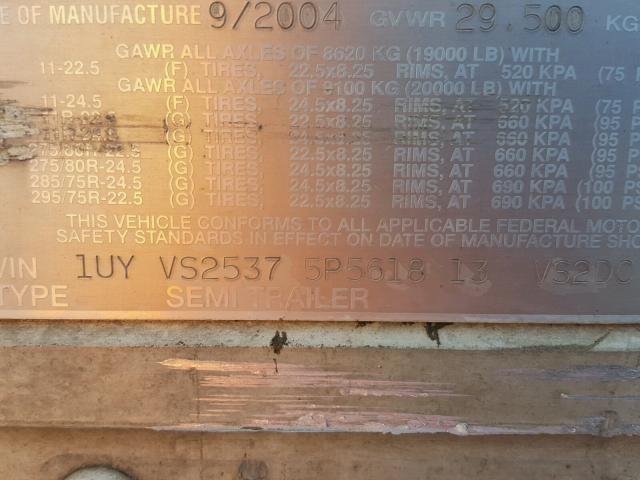 1UYVS25375P561813 - 2005 UTILITY TRAILER WHITE photo 10