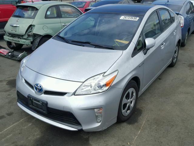 JTDKN3DU5D5550876 - 2013 TOYOTA PRIUS SILVER photo 2