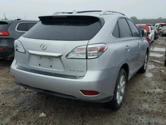 2T2ZK1BA9AC026712 - 2010 LEXUS RX 350 SILVER photo 4