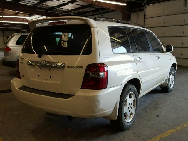 JTEDP21A670137434 - 2007 TOYOTA HIGHLANDER WHITE photo 4