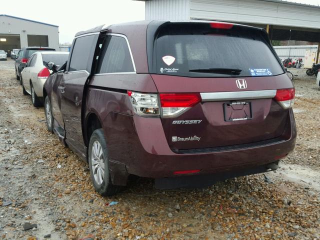 5FNRL5H61FB083582 - 2015 HONDA ODYSSEY EX MAROON photo 3