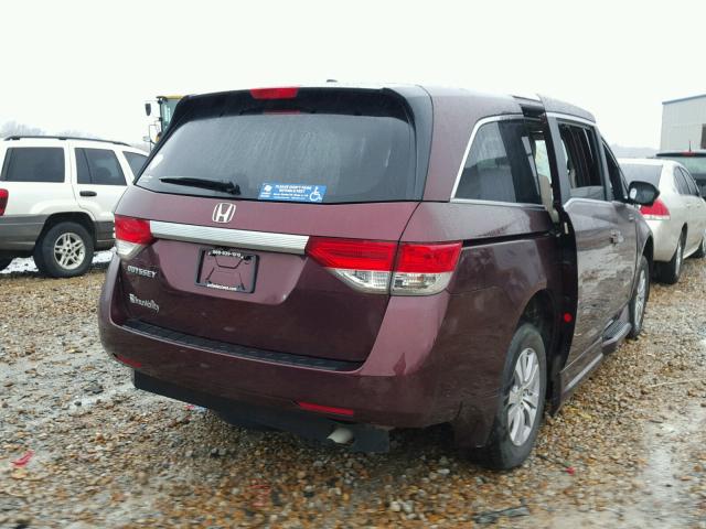 5FNRL5H61FB083582 - 2015 HONDA ODYSSEY EX MAROON photo 4