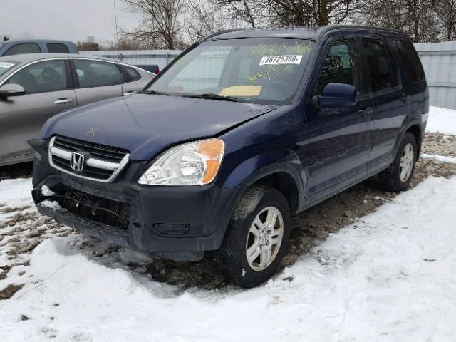 JHLRD78854C811928 - 2004 HONDA CR-V EX BLUE photo 2