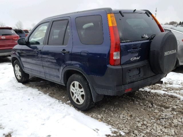 JHLRD78854C811928 - 2004 HONDA CR-V EX BLUE photo 3