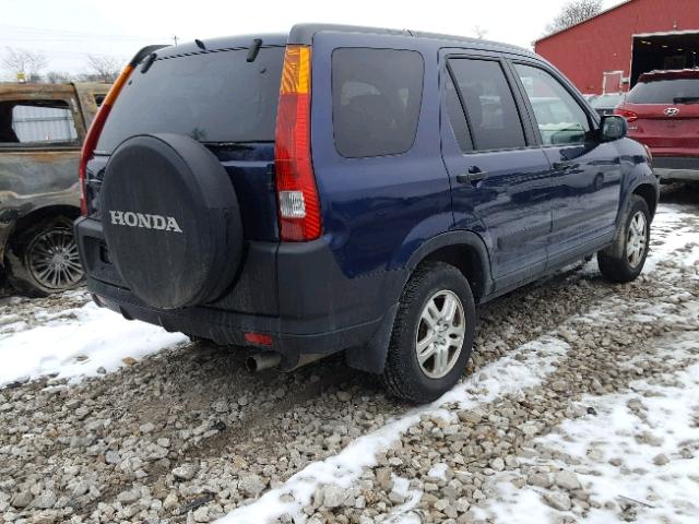 JHLRD78854C811928 - 2004 HONDA CR-V EX BLUE photo 4