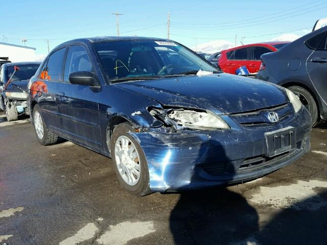 JHMES15524S000892 - 2004 HONDA CIVIC LX BLUE photo 1