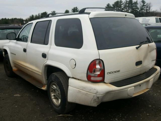 1B4HS28NXYF287653 - 2000 DODGE DURANGO WHITE photo 3