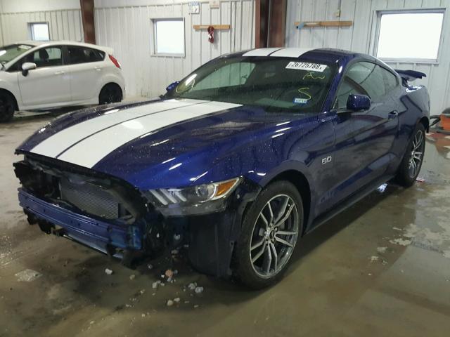 1FA6P8CF0G5267033 - 2016 FORD MUSTANG GT BLUE photo 2