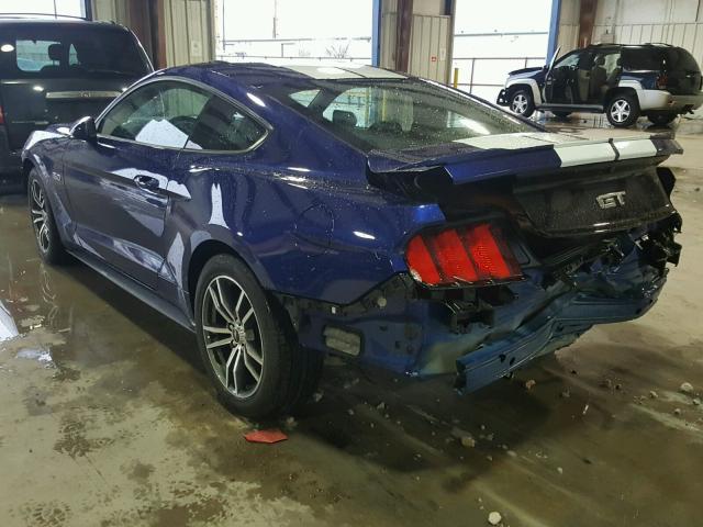 1FA6P8CF0G5267033 - 2016 FORD MUSTANG GT BLUE photo 3