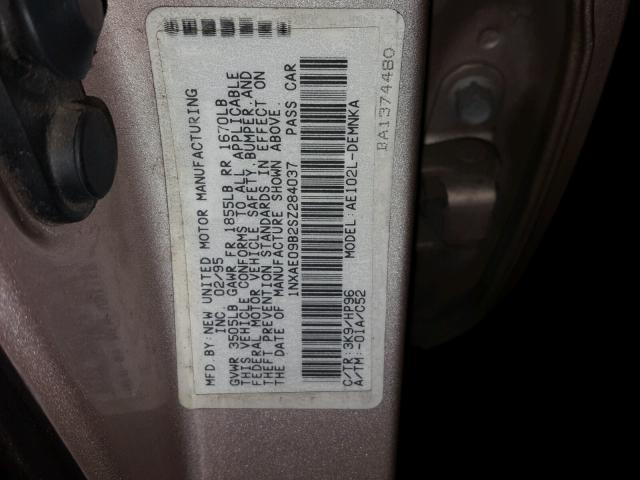 1NXAE09B2SZ284037 - 1995 TOYOTA COROLLA LE 金色 照片 10