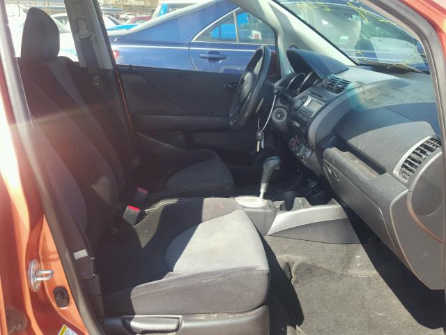 JHMGD38617S016377 - 2007 HONDA FIT S ORANGE photo 5