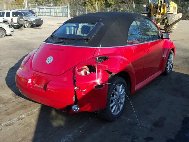3VWCM31Y85M353806 - 2005 VOLKSWAGEN NEW BEETLE 红色 照片 4