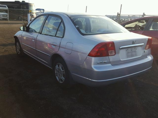 1HGES16522L068361 - 2002 HONDA CIVIC LX SILVER photo 3