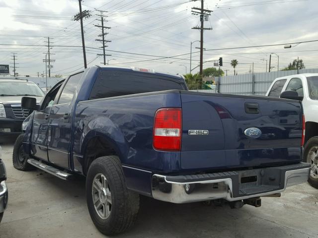 1FTPW12578FA21996 - 2008 FORD F150 SUPER BLUE photo 3