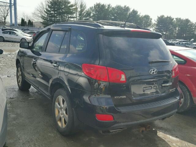 5NMSH73EX8H223255 - 2008 HYUNDAI SANTA FE S BLACK photo 3