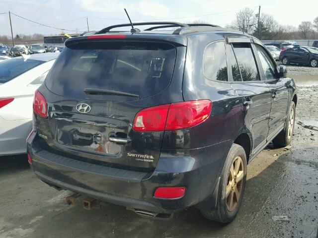 5NMSH73EX8H223255 - 2008 HYUNDAI SANTA FE S BLACK photo 4