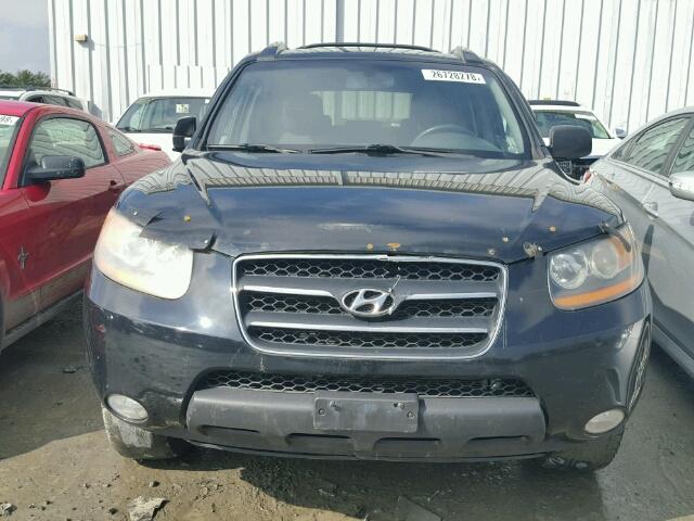 5NMSH73EX8H223255 - 2008 HYUNDAI SANTA FE S BLACK photo 9