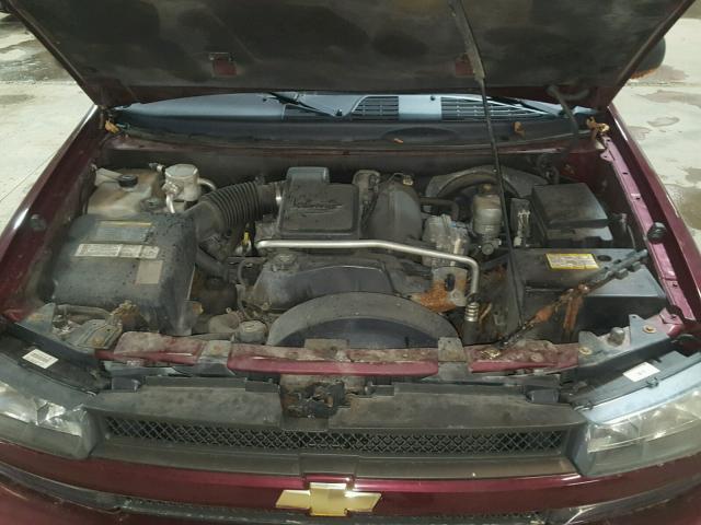 1GNDT13S452204797 - 2005 CHEVROLET TRAILBLAZE MAROON photo 7