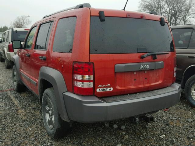 1J4PN3GK8AW146924 - 2010 JEEP LIBERTY RE ORANGE photo 3
