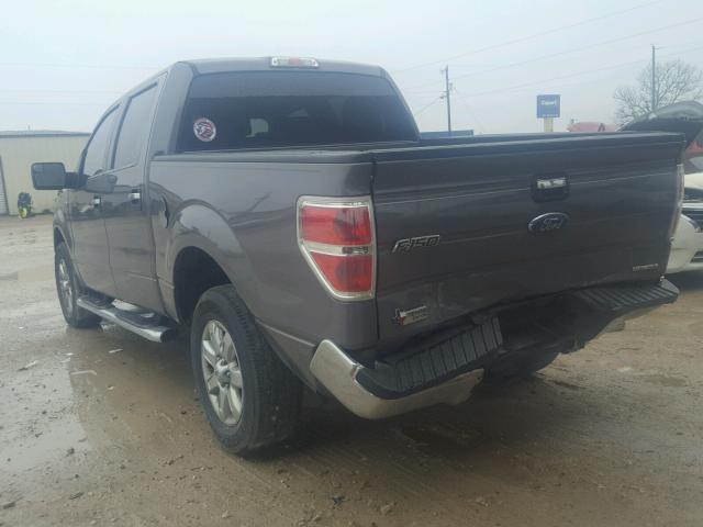 1FTEW1CM0DKD94733 - 2013 FORD F150 SUPER GRAY photo 3