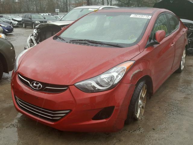 KMHDH4AE6CU306205 - 2012 HYUNDAI ELANTRA GL RED photo 2