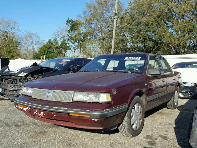 1G3AL54NXN6376336 - 1992 OLDSMOBILE CUTLASS CI MAROON photo 2