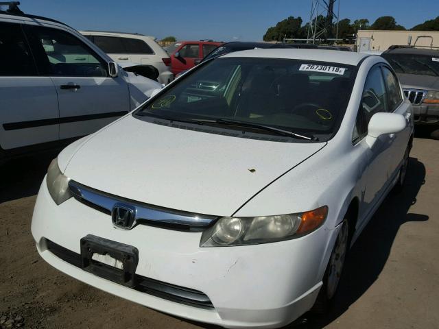 1HGFA16557L017550 - 2007 HONDA CIVIC LX WHITE photo 2